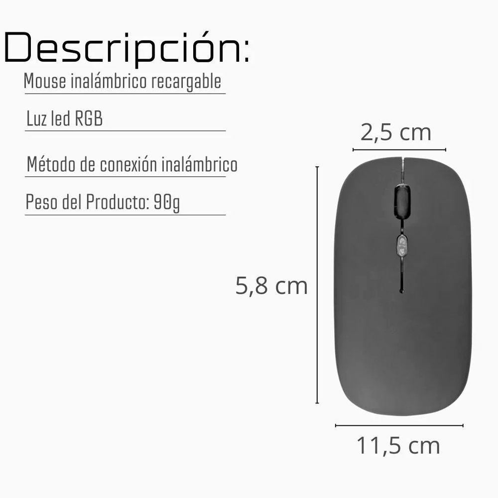 Mouse Gamer Inalambrico Recargable 2.4ghz Led Rgb Rx0045-1