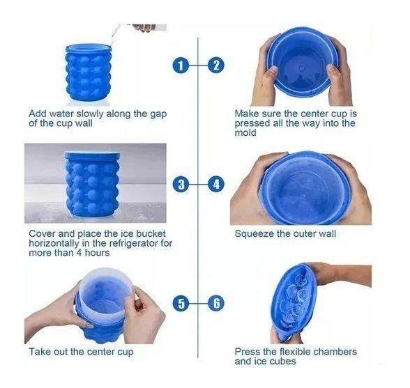 2 Cubeta Hielera Hielos Cubeta Hielo Silicona Cubetera Hielo-5