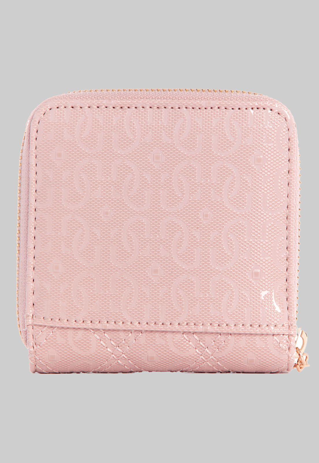 Billetera Gaia Slg Small Zip Around Rosado Guess-1