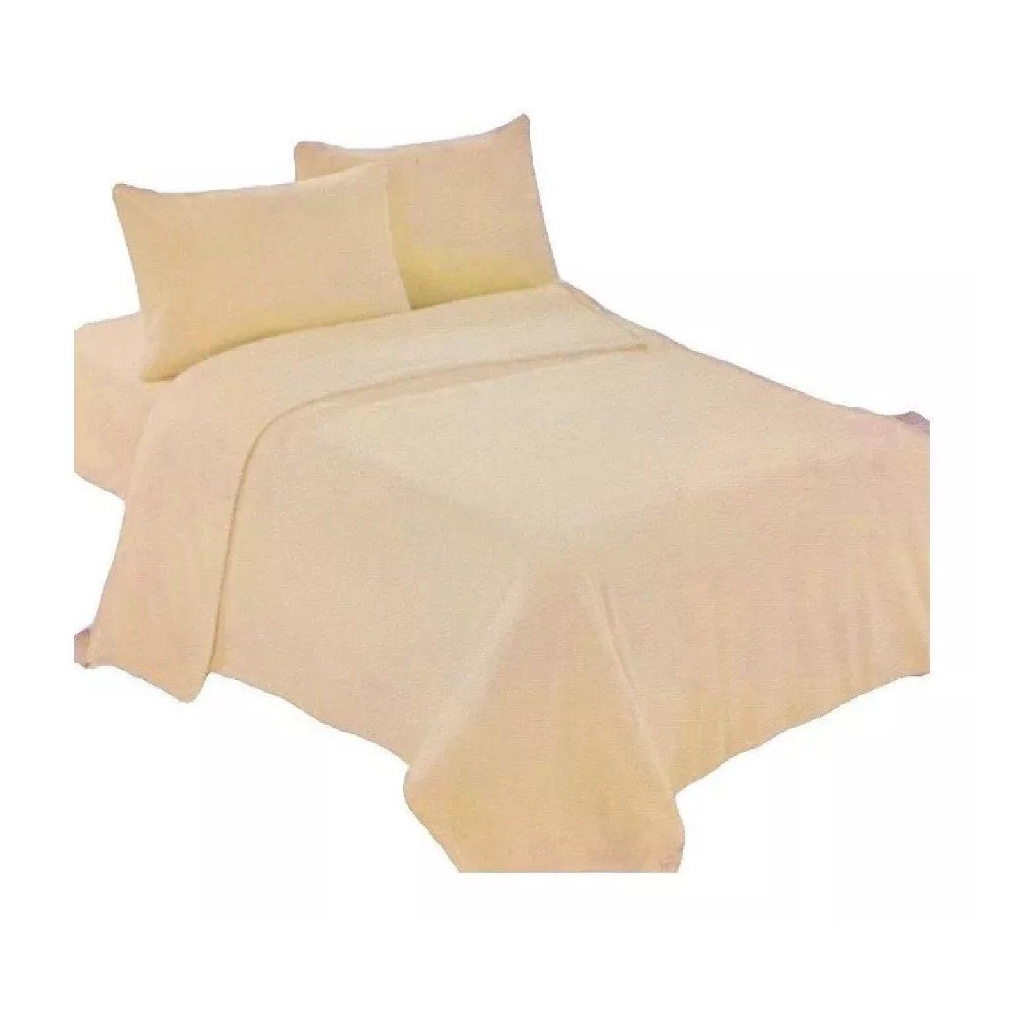 Sábanas De Polar 1,5 Plazas Sabana Polar Invierno Set 3 Pzas Beige-0