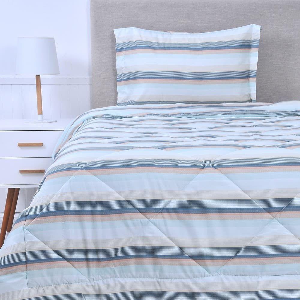 Plumón 1.5 Plazas Microfibra Estampado Lineal-0