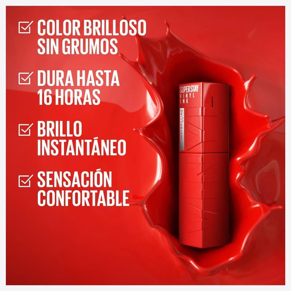 Labial Superstay Vinyl Ink Cheeky Hasta 16H Maybelline-4