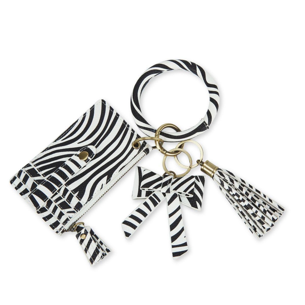Ecosusi Llavero De Pulsera Para Mujer Con Borla Y Lazo- Zebra
-5