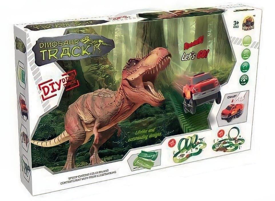 Pista Dinosaurio 4 Metros De Largo Aprox 195pcs Con 1 Auto-1