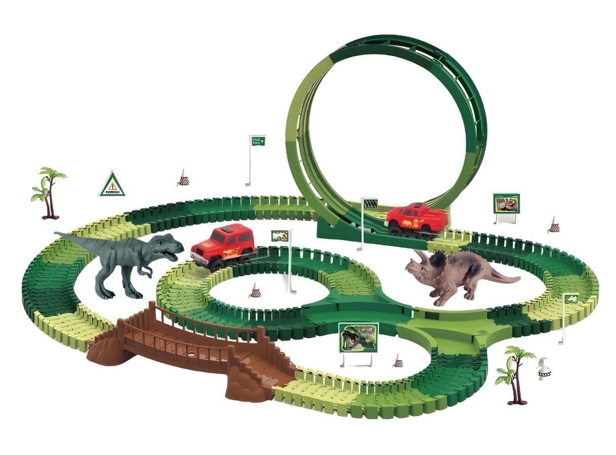 Pista Dinosaurio 4 Metros De Largo Aprox 195pcs Con 1 Auto-0
