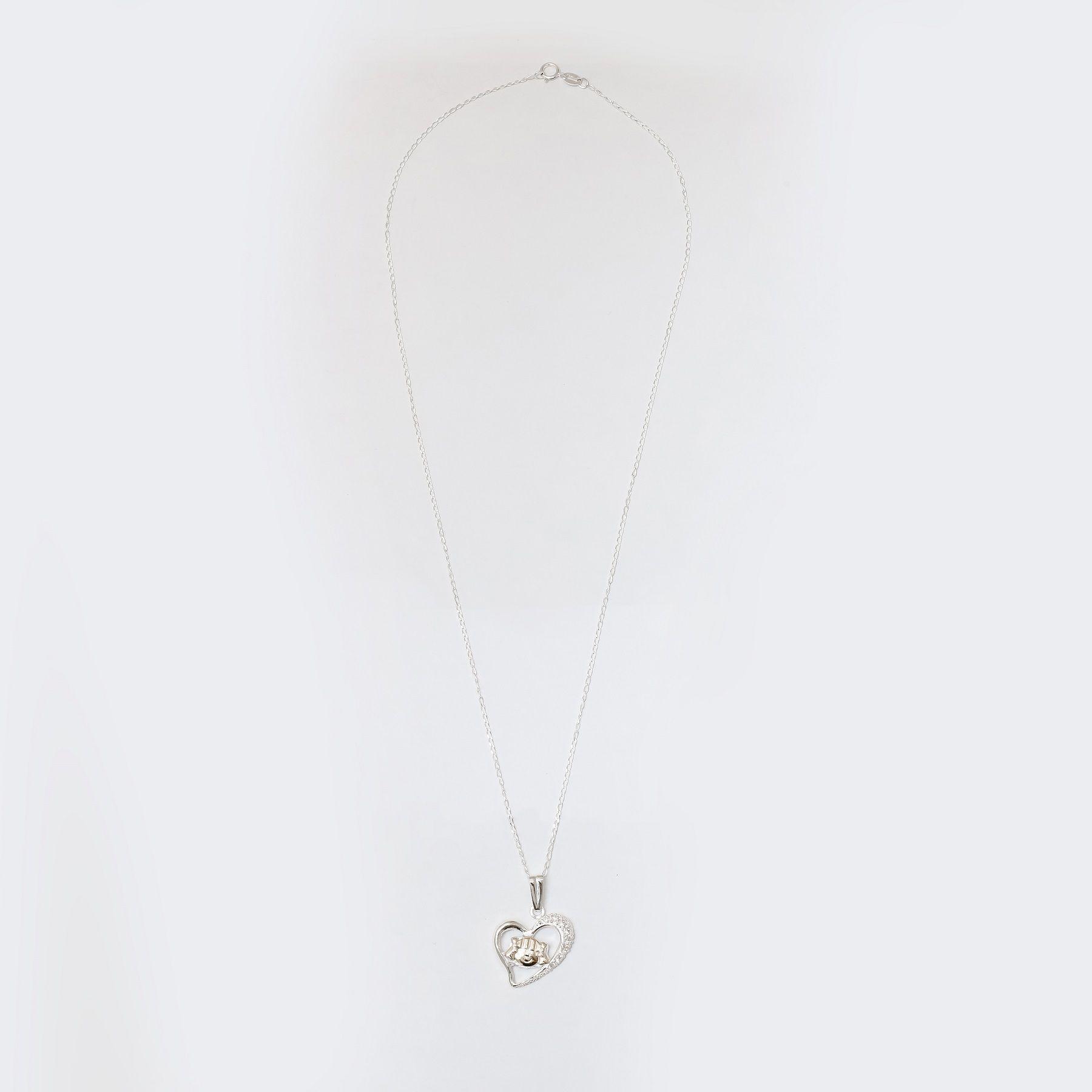 COLGANTE PLATA 925 DISEÑO CORAZON CON BAÑO DE ORO-2
