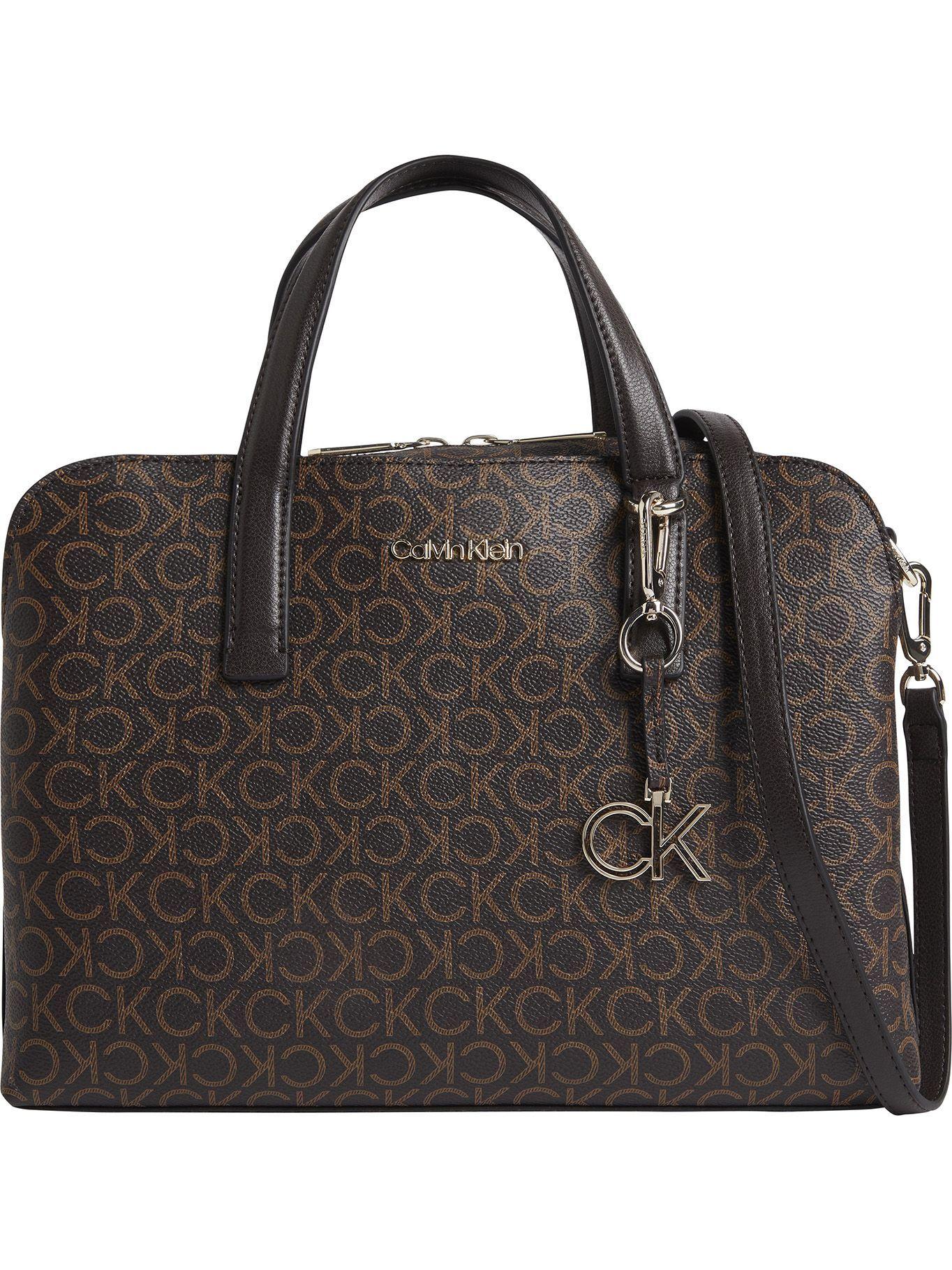 Cartera Satchel Ck Must Mono Café Calvin Klein-0