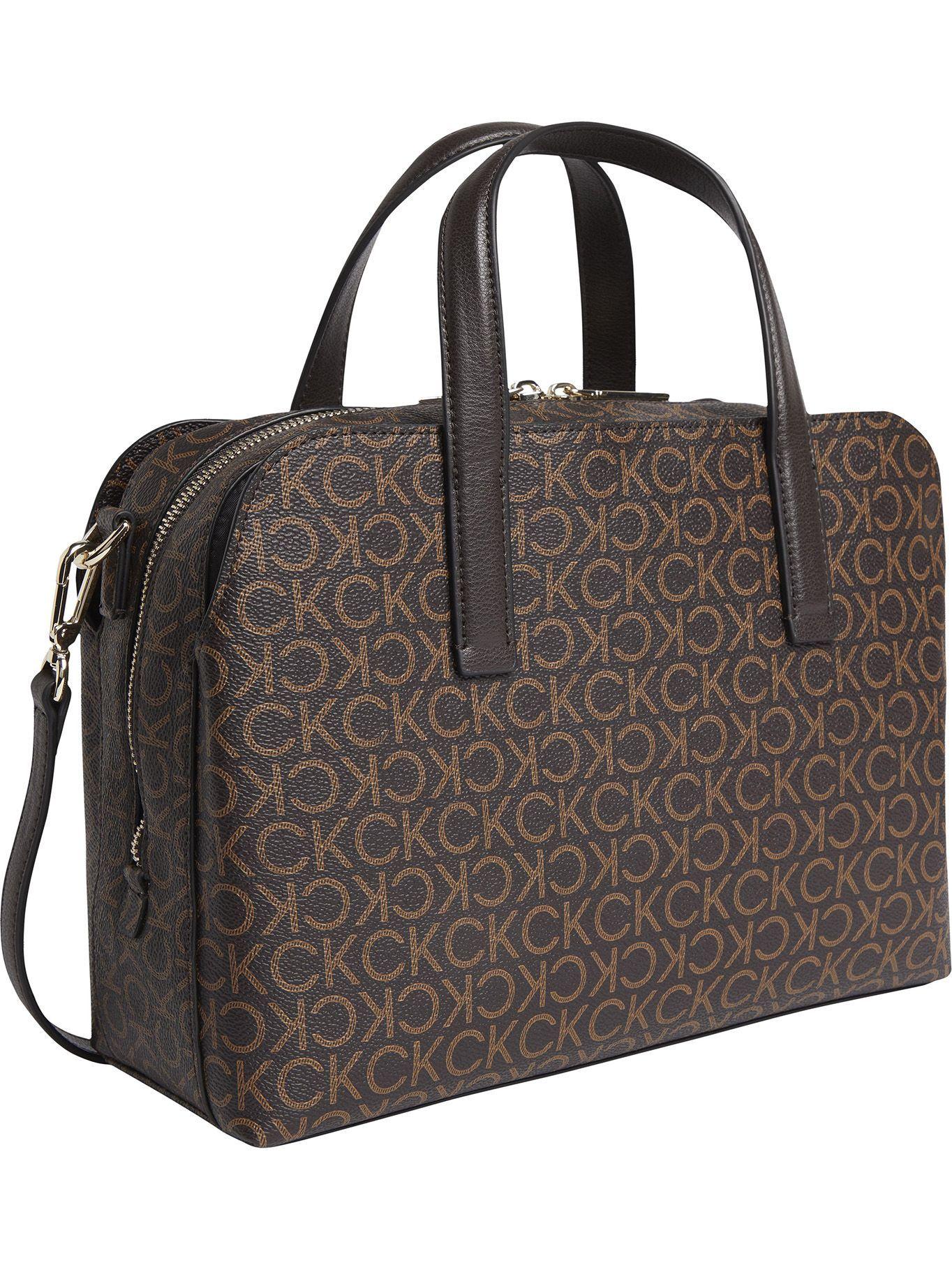 Cartera Satchel Ck Must Mono Café Calvin Klein-1