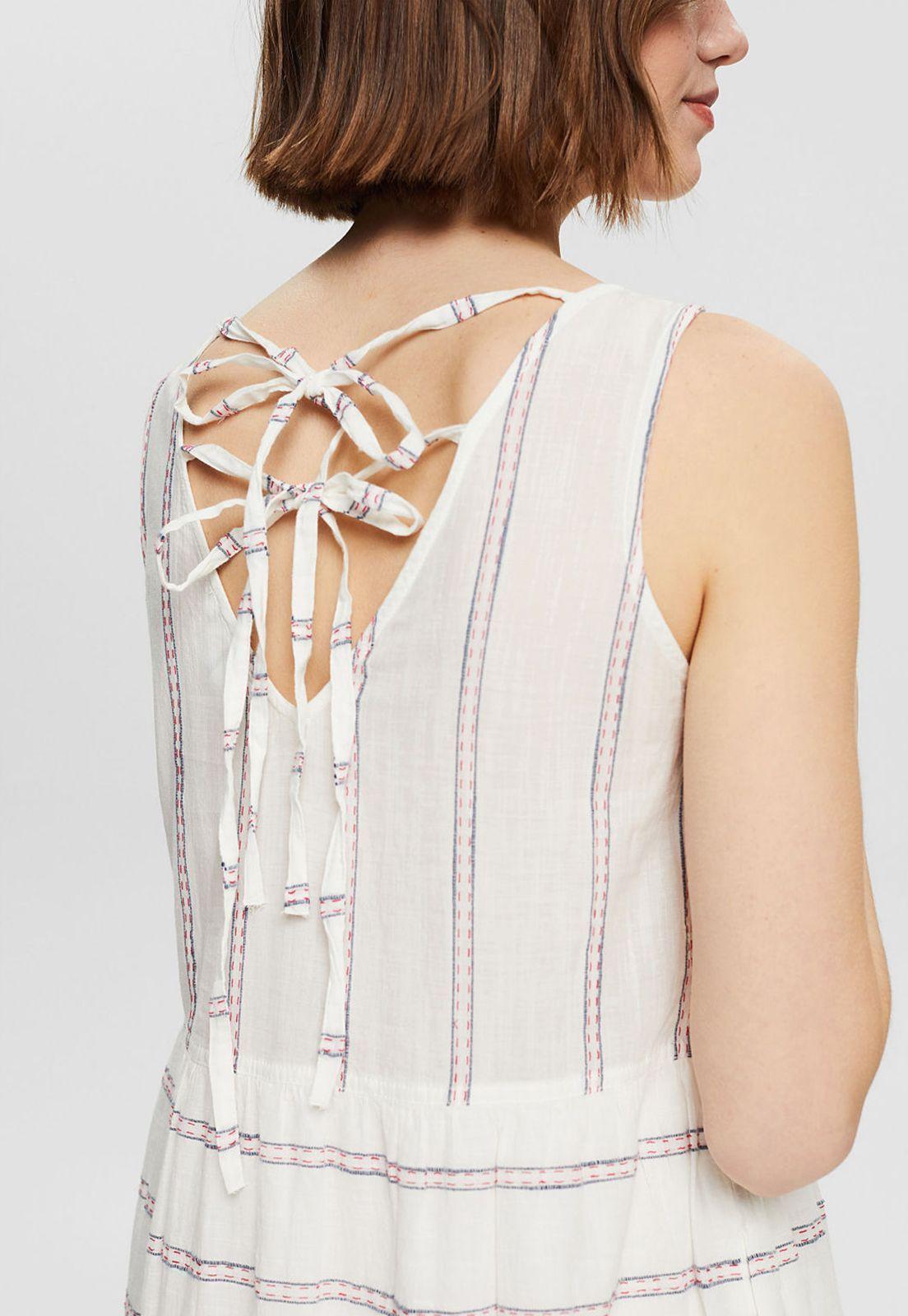 Vestido Midi Con Rayas Bordadas Esprit-2