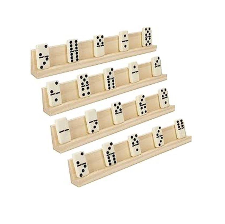 SET  4 PORTA DOMINO DE MADERA-0