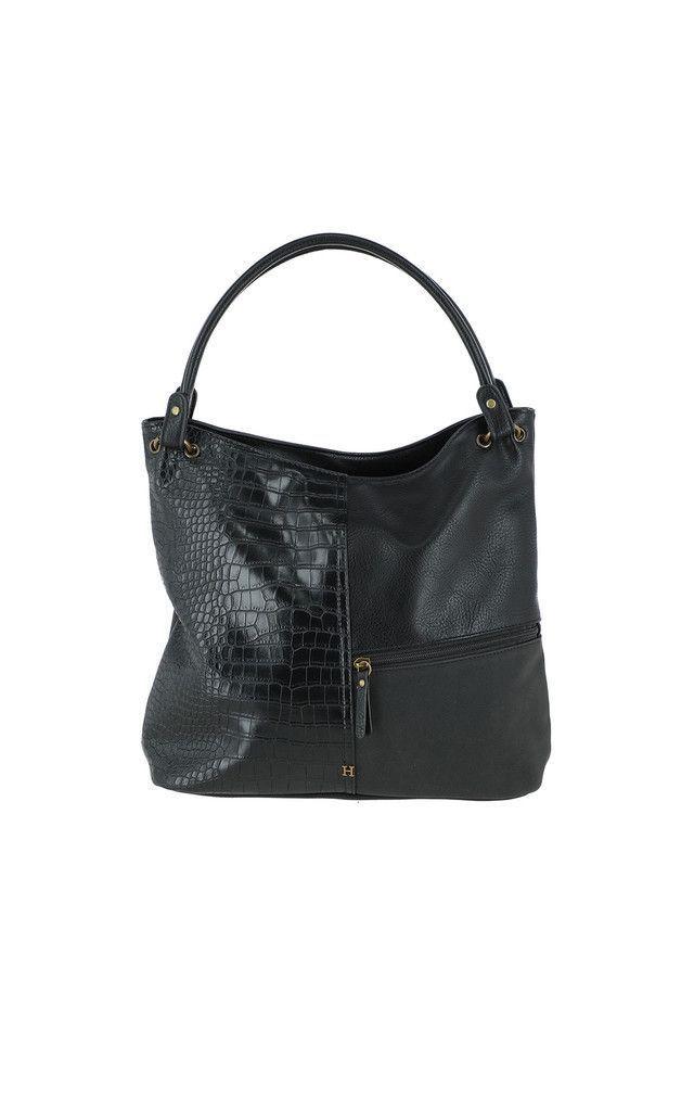 Cartera Hombro Botanic Patchwork Negra Humana-0