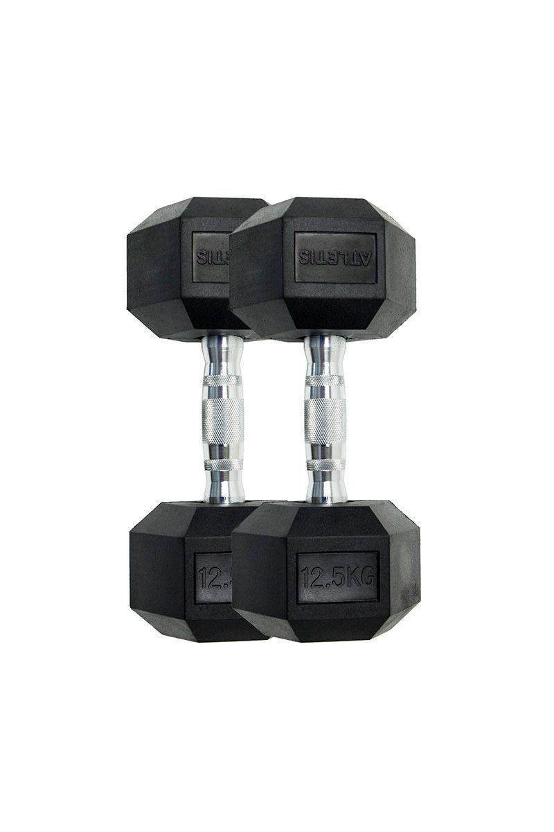Pack de 2 Mancuernas Hexagonales 12,5 Kg Negro-0