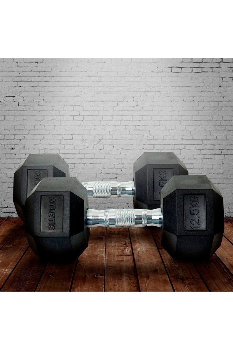 Pack de 2 Mancuernas Hexagonales 12,5 Kg Negro-5