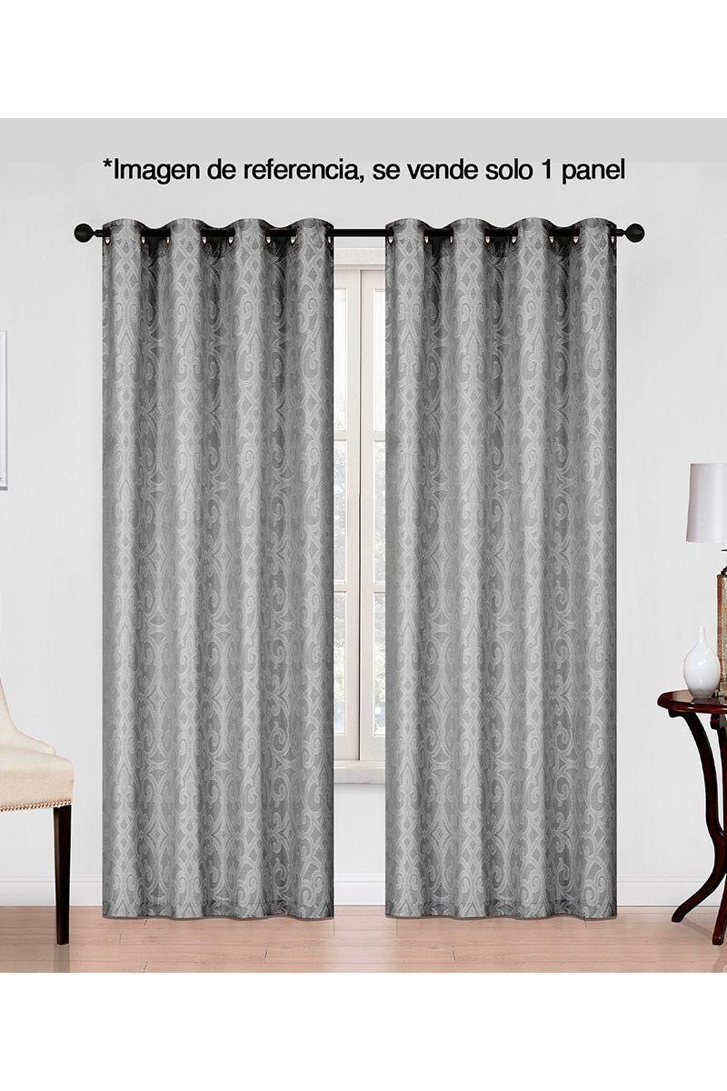 Cortina 3D Jacquard con Ojales 140x220 cm Gris-1