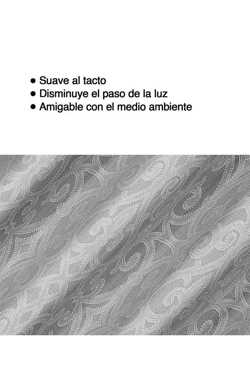 Cortina 3D Jacquard con Ojales 140x220 cm Gris-3