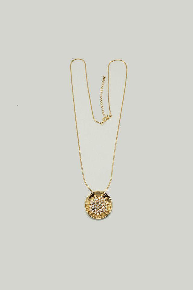 Collar Largo dorado Coral ID-0