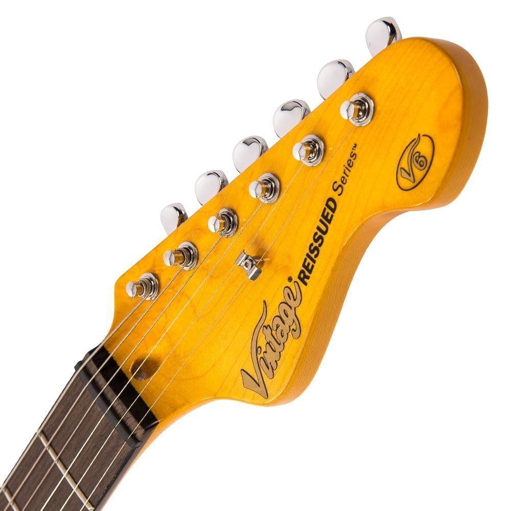 Guitarra Eléctrica Vintage V6 Tipo Strato Negro-10