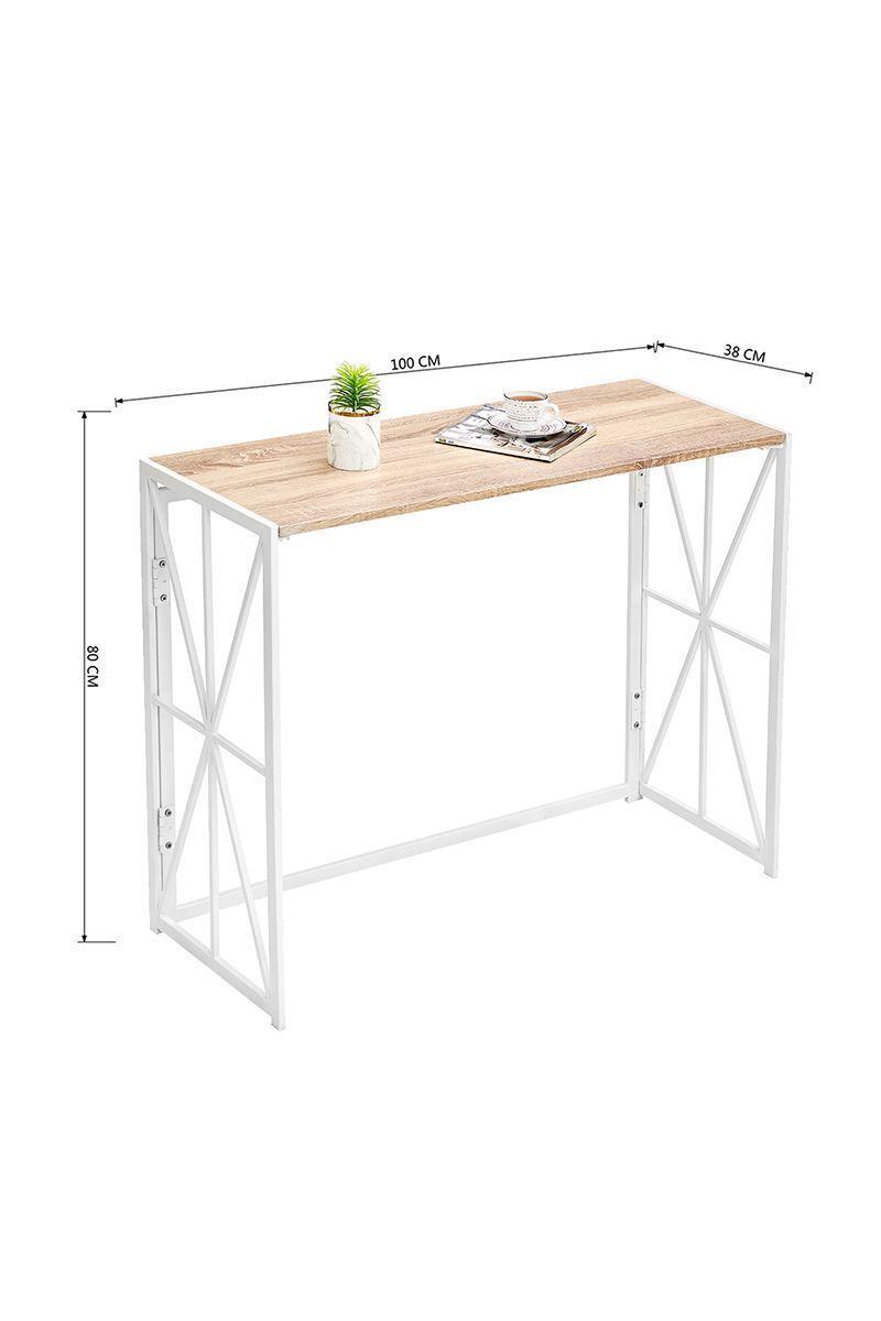 Escritorio Asteria Mesa de Arrimo Plegable Beige-2