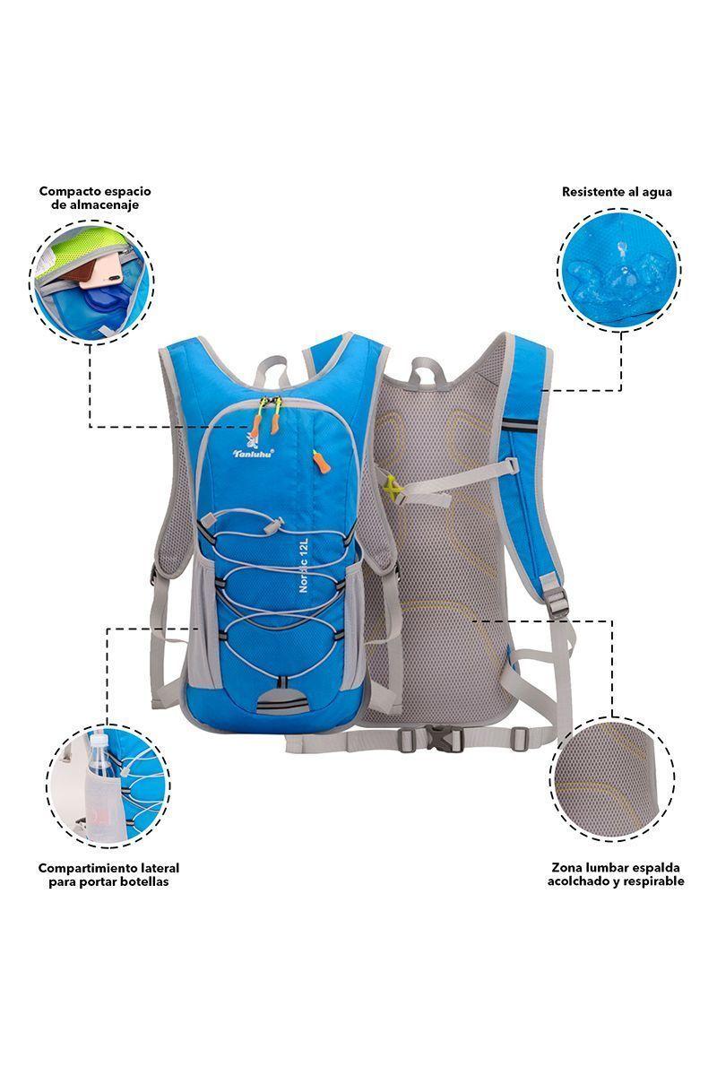 Mochila Hidratación 12L Outdoor Trekking Azul-3