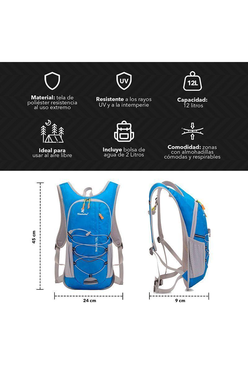 Mochila Hidratación 12L Outdoor Trekking Azul-2