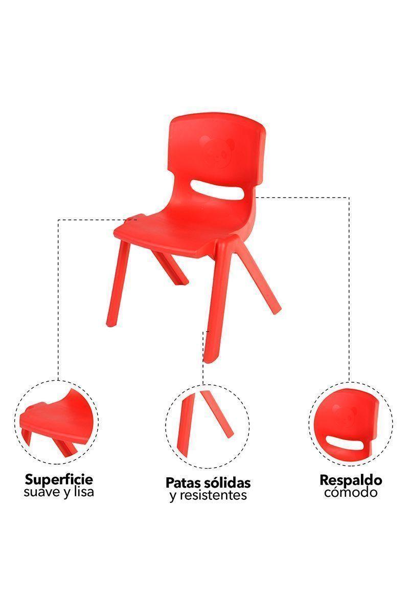 Pack 4 Sillas Infantiles Roja-3