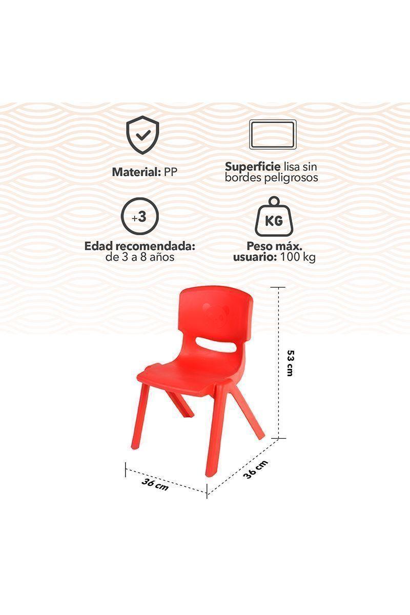 Pack 4 Sillas Infantiles Roja-2