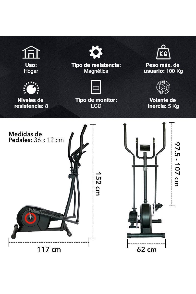 Bicicleta Elíptica Magnética Volante 5 Kg Negro-2