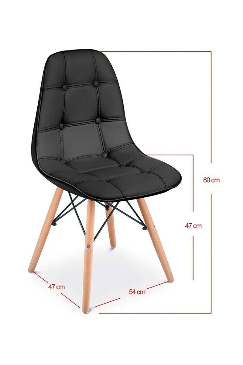 Pack 4 Sillas Eames Acolchadas Pu Negro-2