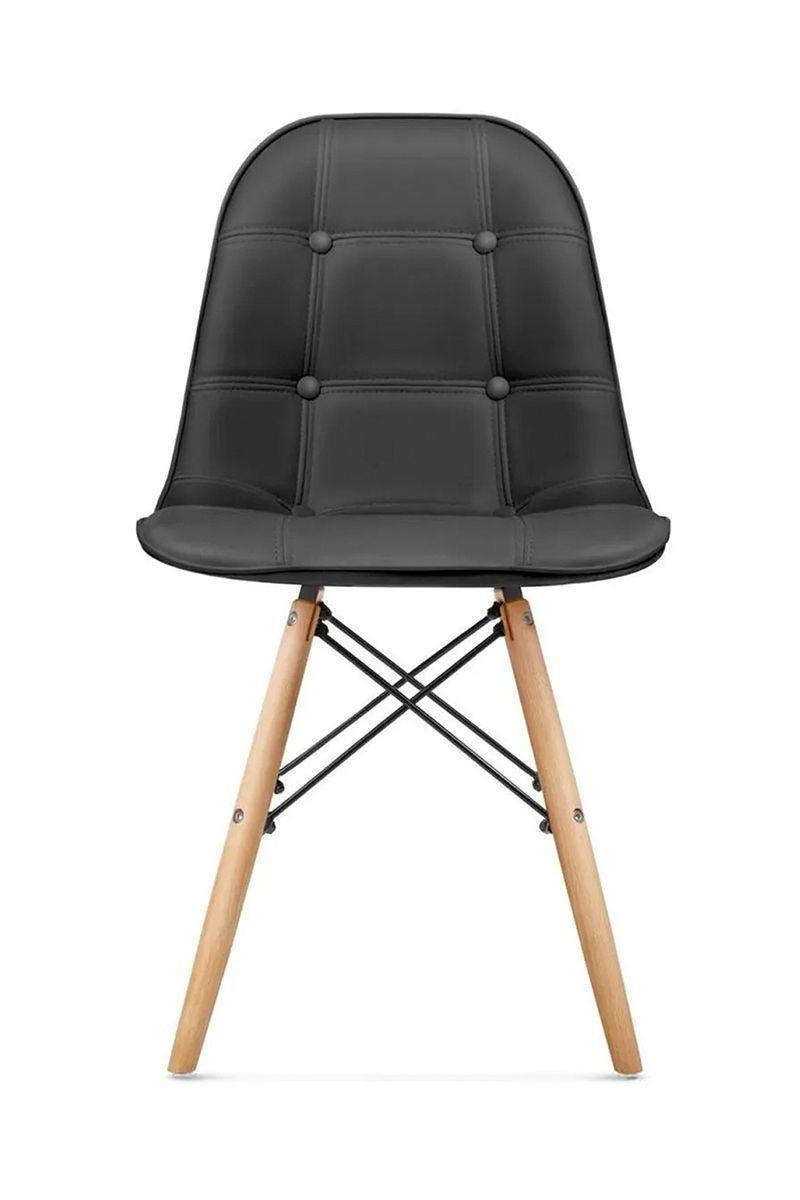 Pack 4 Sillas Eames Acolchadas Pu Negro-4