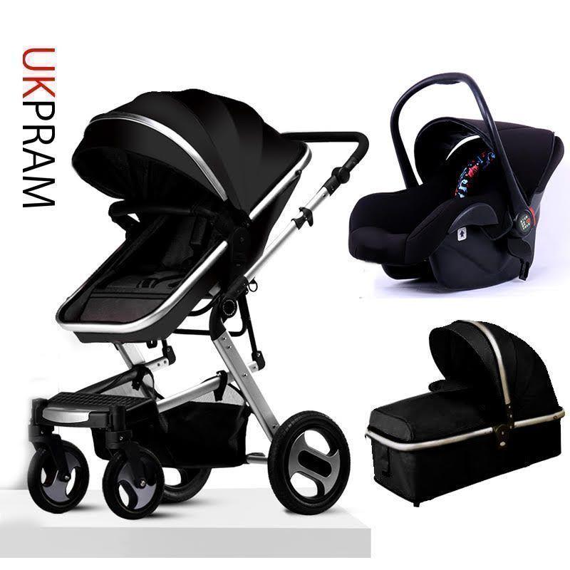Coche de bebé 3 en 1 cuna - paseo - silla RN / Negro -5
