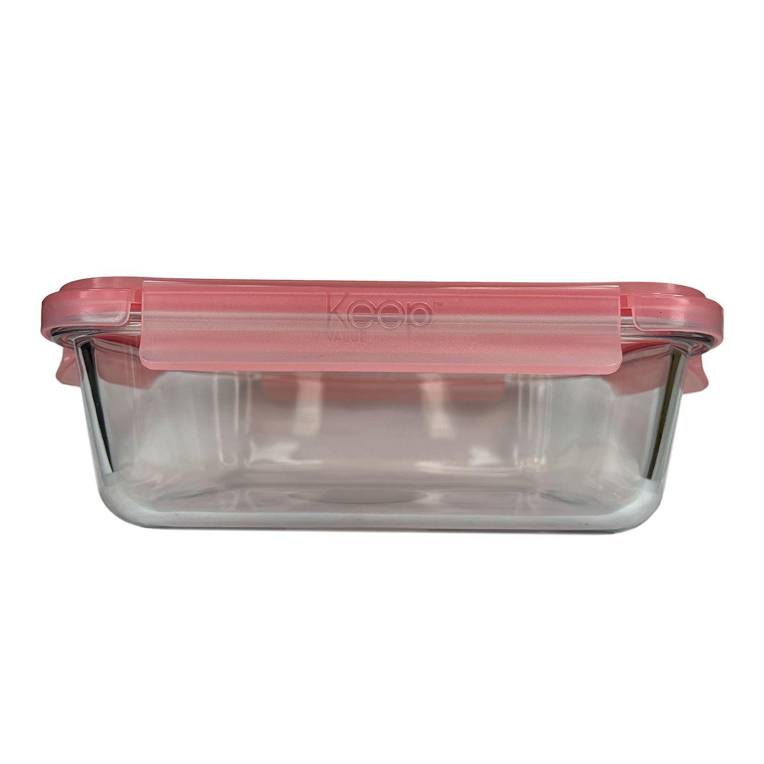 Pack 3 Taper Hermético Rectangular de Vidrio 1000 ml - Keep-3