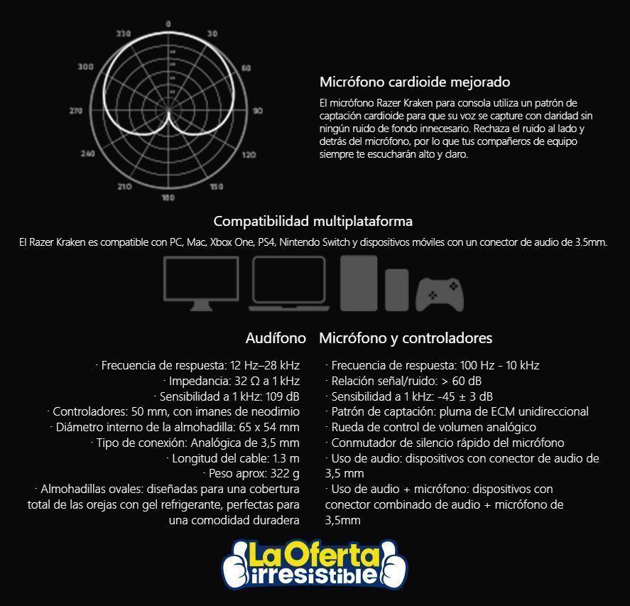 Audifonos Razer Kraken 2019 Pc/ps4/xbox One/switch-3