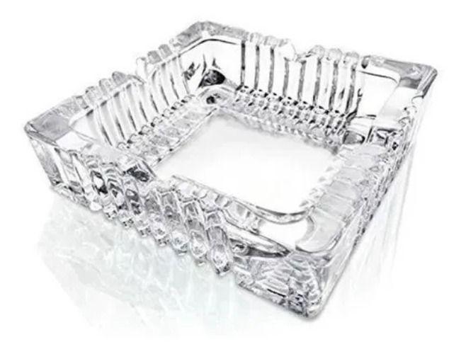 Cenicero Cuadrado De Cristal Elegante-0