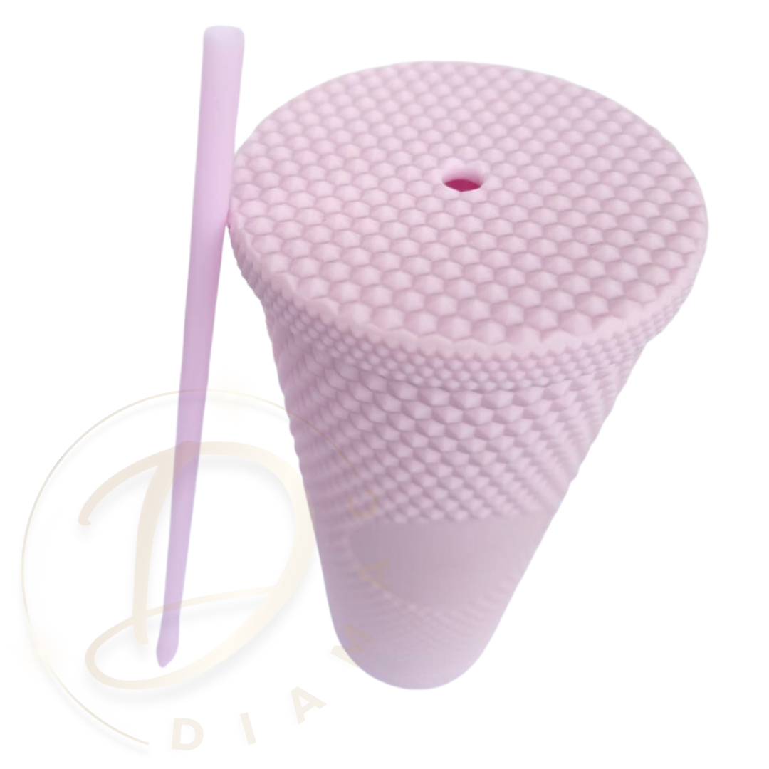 Vaso Mug Tublr Stud Botella Motivacional Vaso con Bombilla Rosa Claro-2