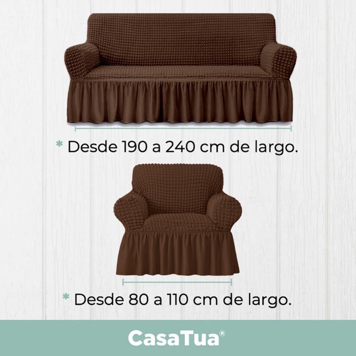 Funda Sofa Elastica Cubre Sillon Turco Juego 3+1+1 Cuerpos-5