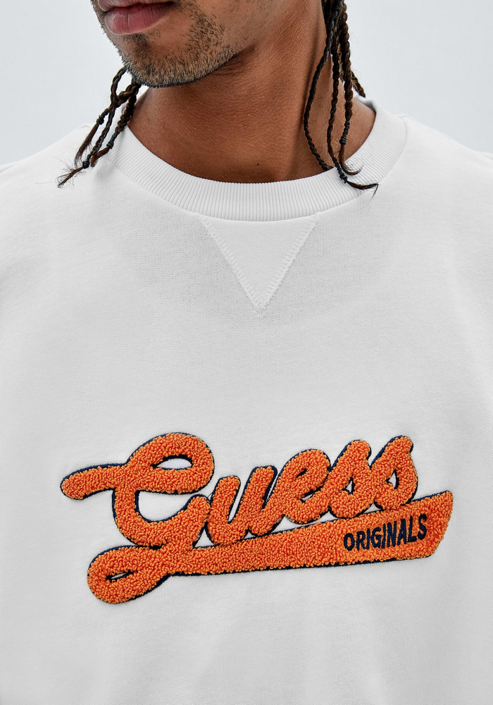 Poleron Guess Go Collegiate Crewneck G011 BLANCO-2