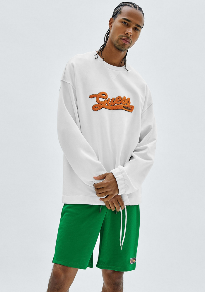 Poleron Guess Go Collegiate Crewneck G011 BLANCO-1