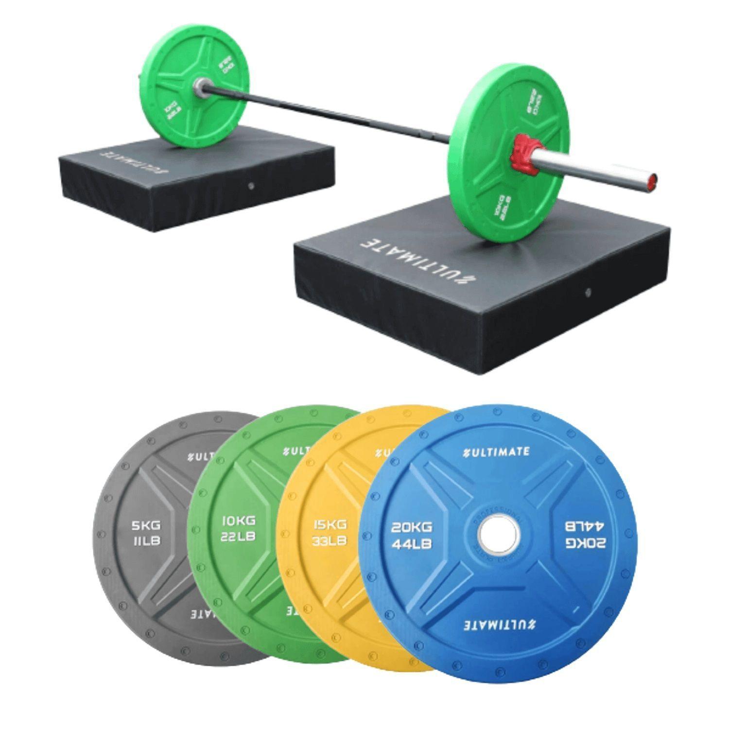 100KG Discos Olímpics H+Barra Olímpic 225kg+Cojín-0
