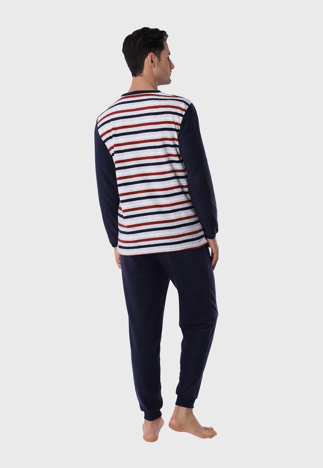 Pijama Polar Largo A Rayas Arrow-1