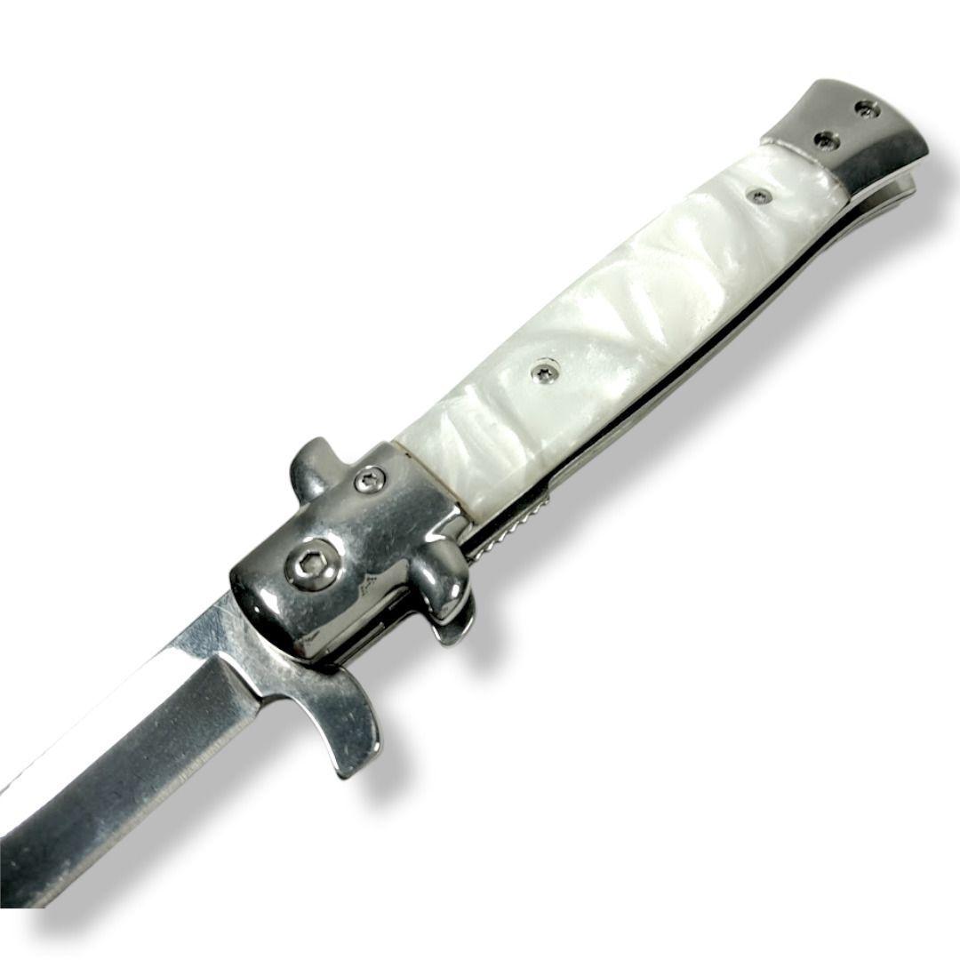 NAVAJA STILETTO ASISTIDO WHITE SNOW AN92-3