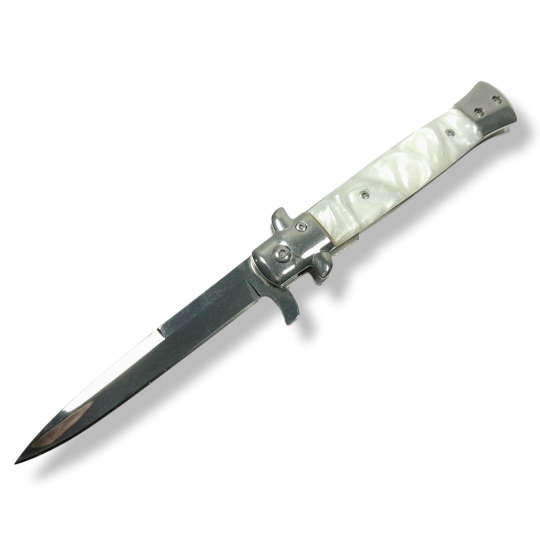 NAVAJA STILETTO ASISTIDO WHITE SNOW AN92-2