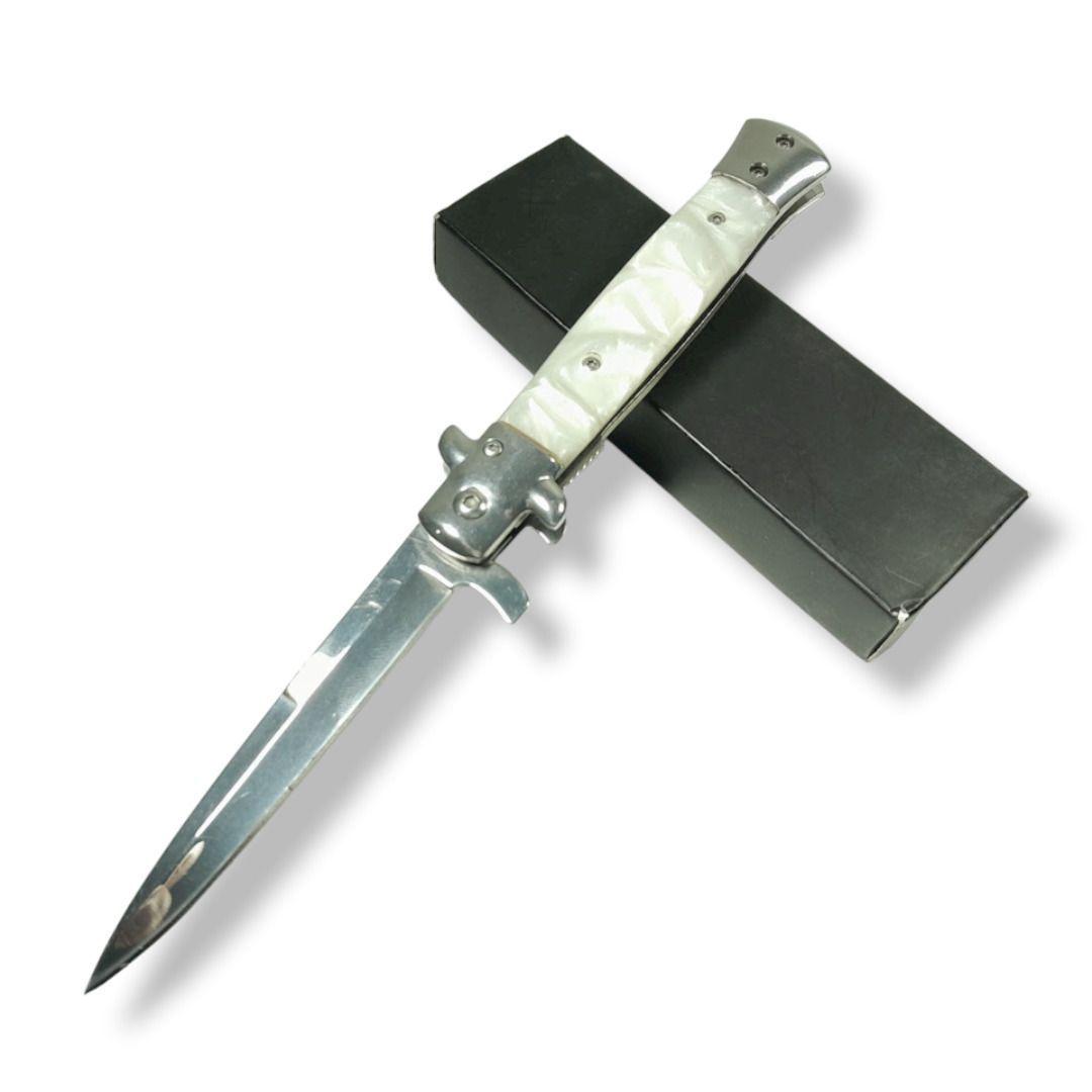 NAVAJA STILETTO ASISTIDO WHITE SNOW AN92-4