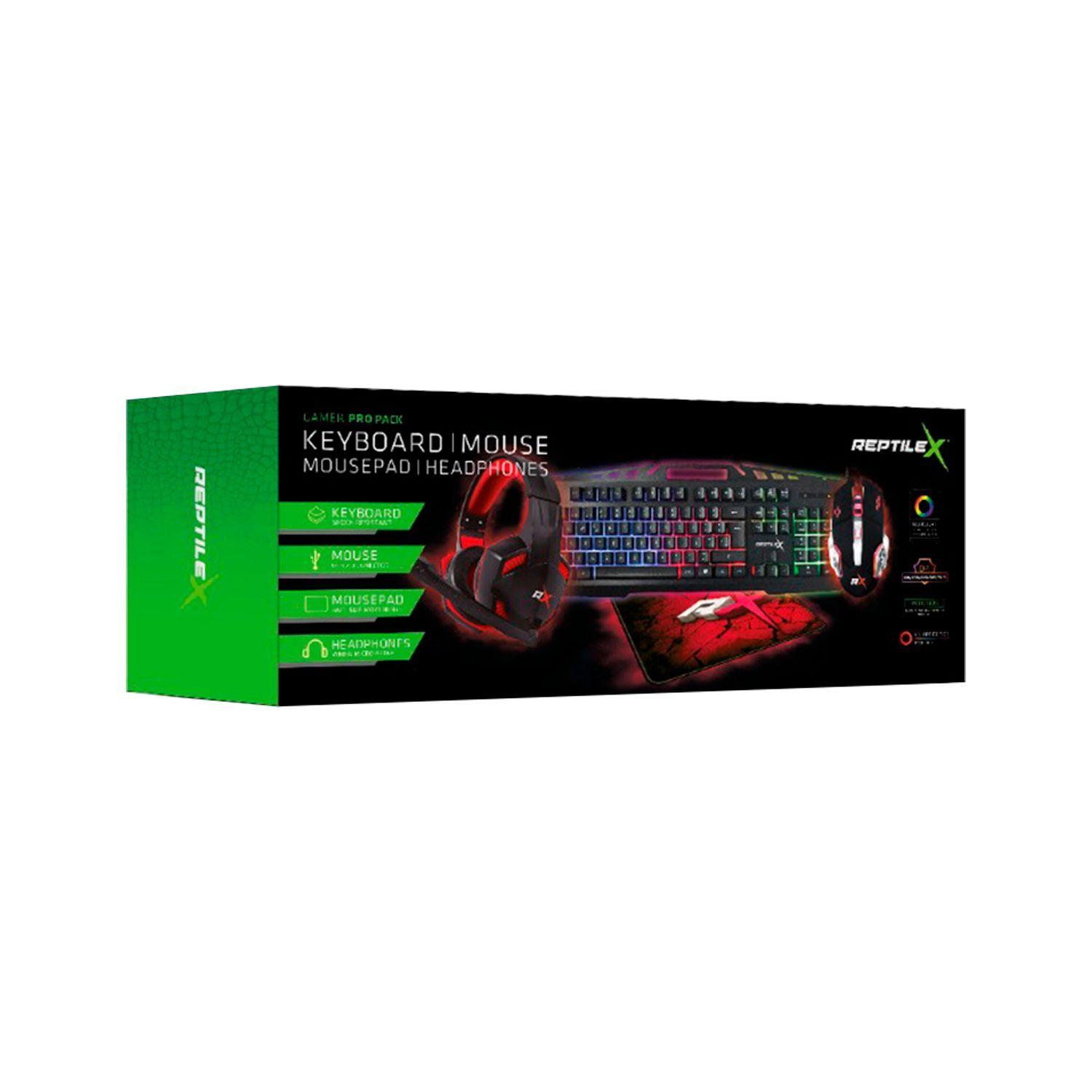 Kit Gamer Pro Teclado Mouse 3200 DPI Mousepad y Audifonos PC PS4 -7