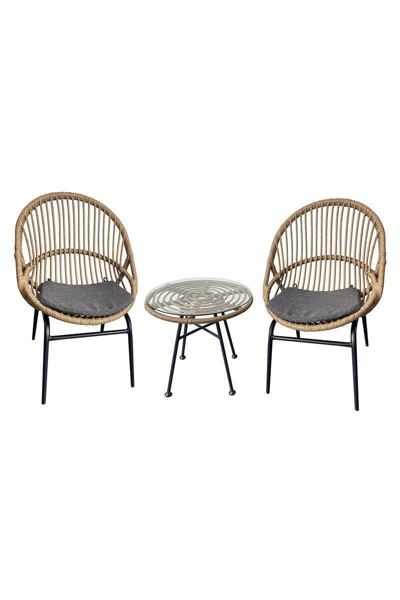 Set De Terraza 3 Pieza Graneda Café-0