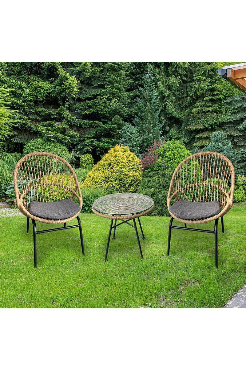 Set De Terraza 3 Pieza Graneda Café-1