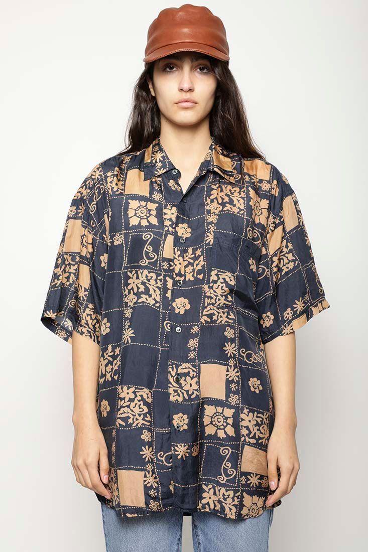 Blusa vintage reciclado multicolor montage L-0