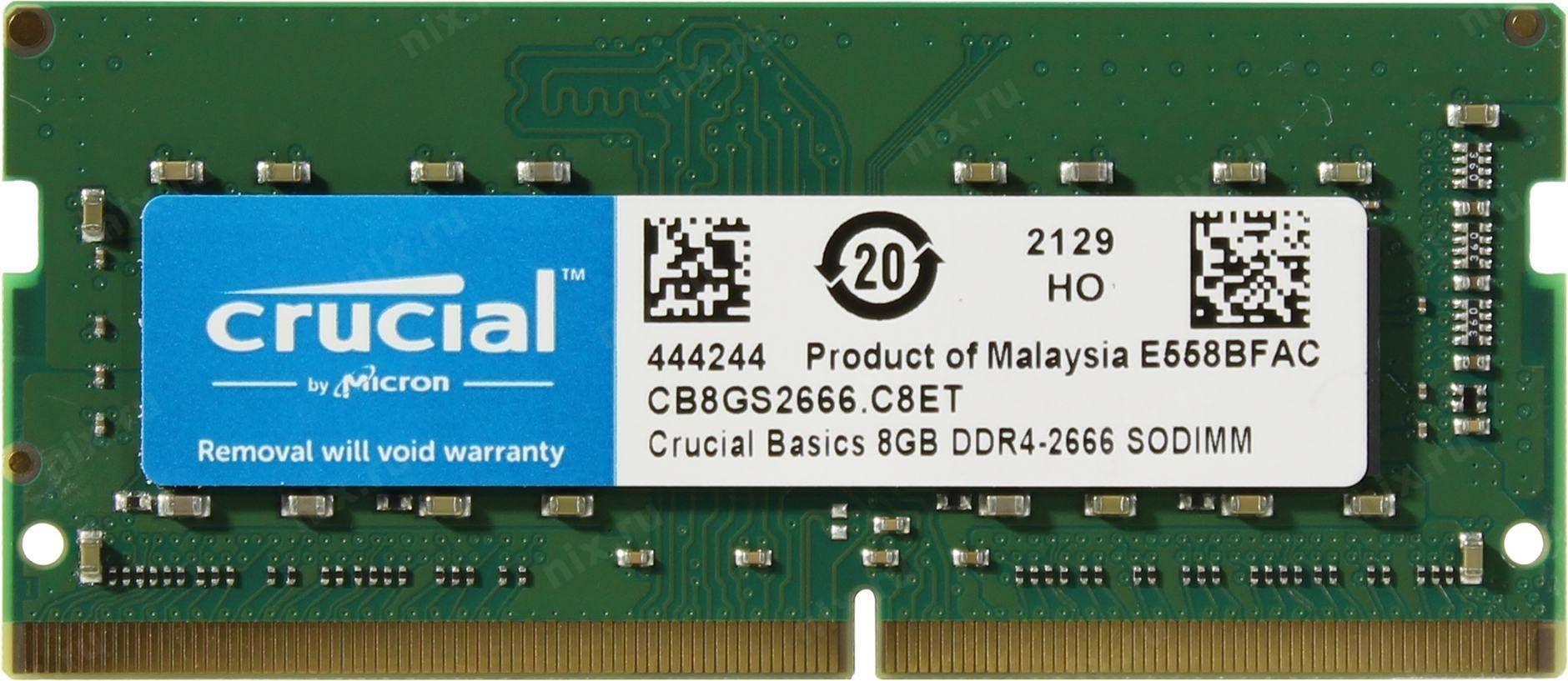 Memoria Ram DDR4 Crucial 8GB 2666MHz SODIMM-0