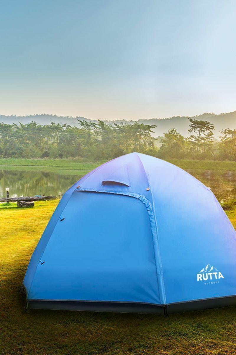 Carpa Camping Hexagonal 3 a 4 Personas Azul-6