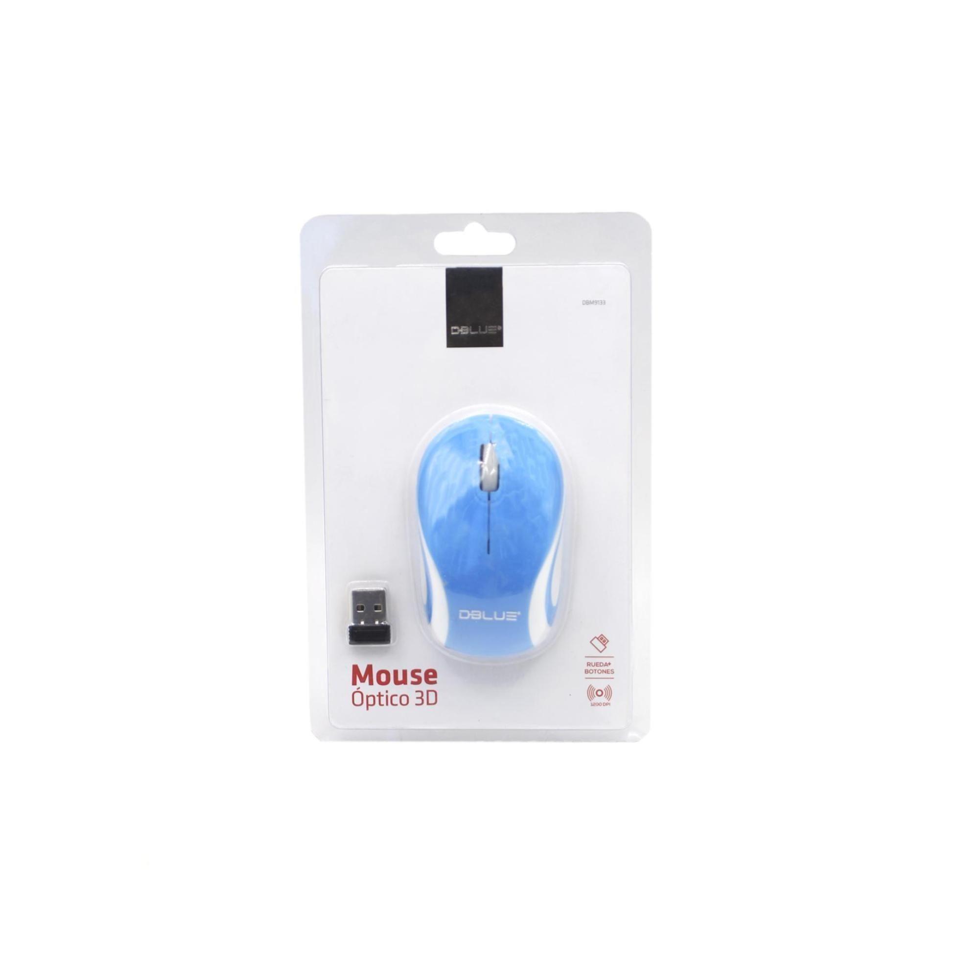 Mouse Inalambrico USB Optico 800 DPI Azul Dblue-2