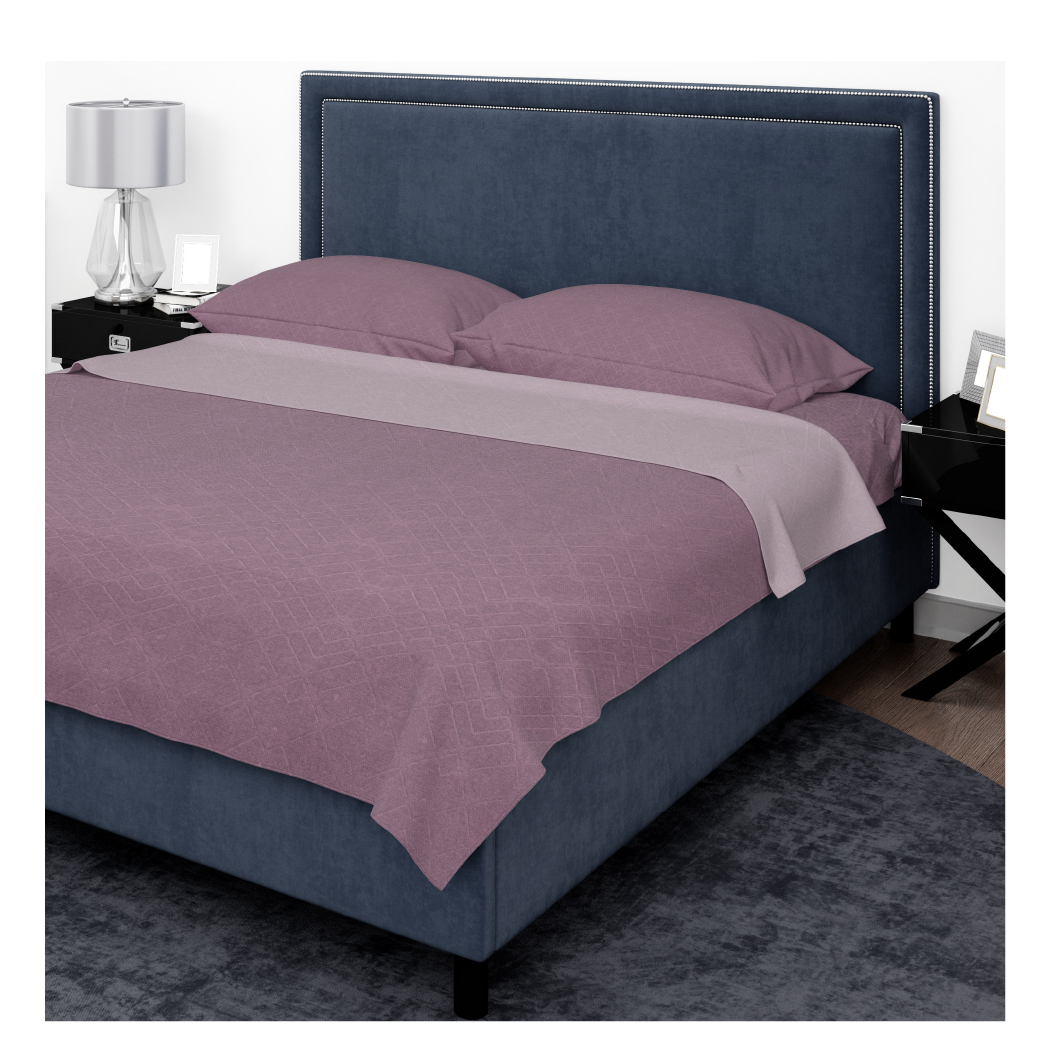 SABANA MICROFIBRA AMA HOME EMBOSSED 2 PLAZAS LILA + 2 FUNDA-0